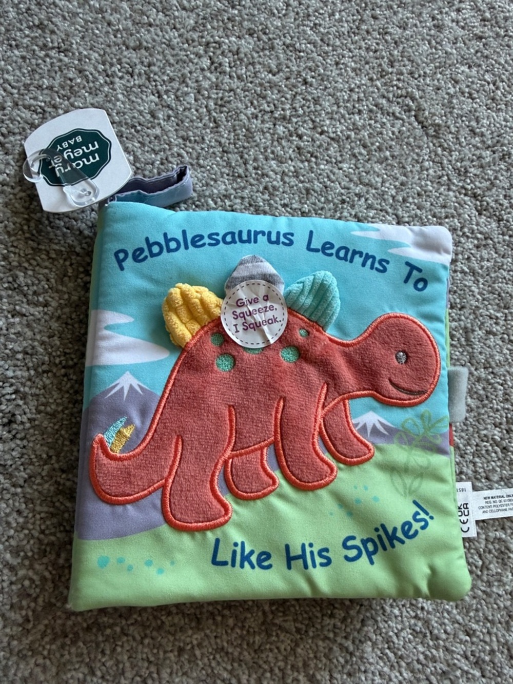 Carter's Pebblesaurus Soft Activity Book - Teal, Green, Coral, Yellow